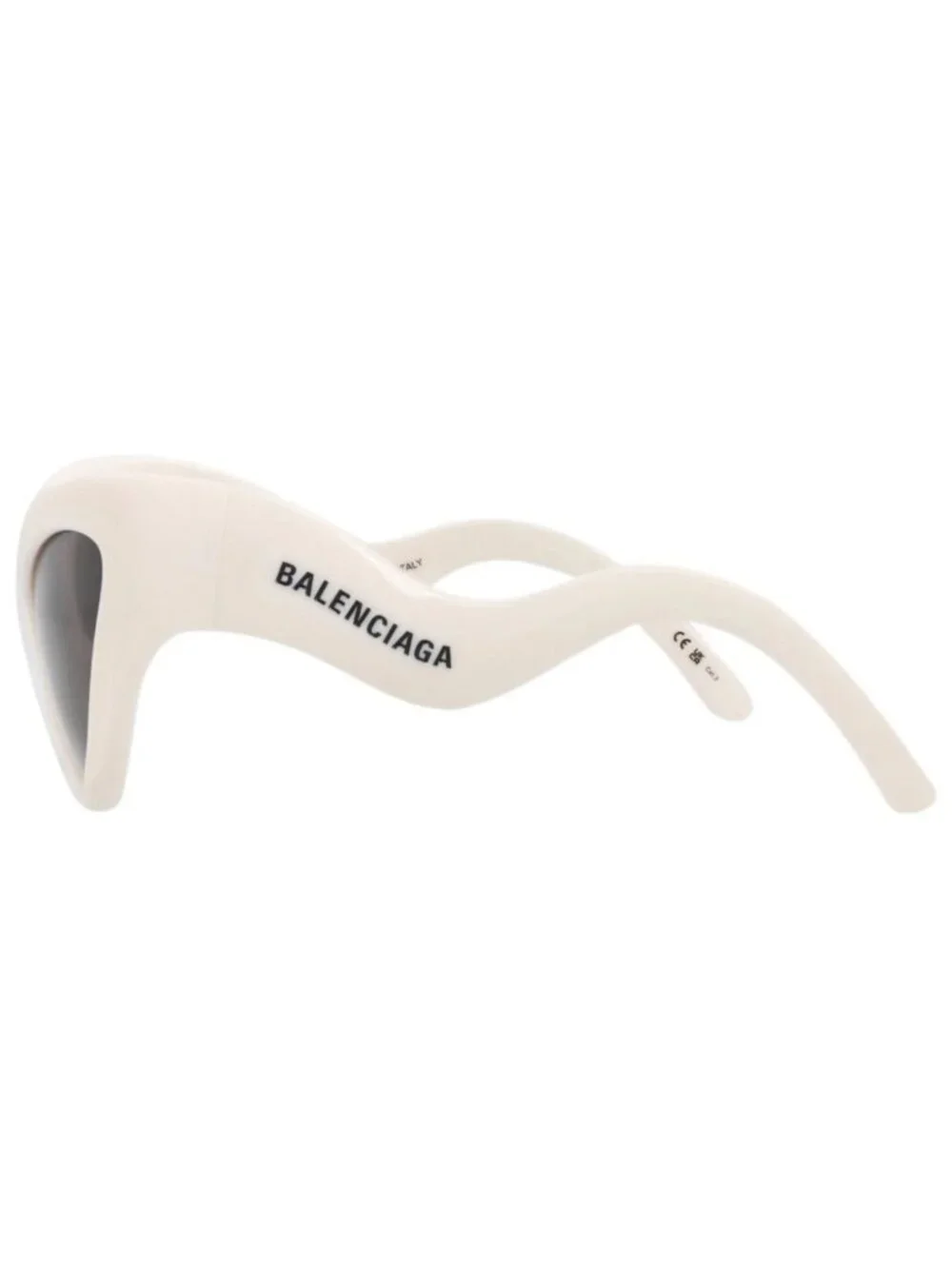 New Balenciaga Women's Sunglasses Cat Eye Bio Injection Frame Ivory Ivory Grey